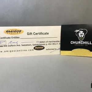 Amigo's Contina $20 Gift Certificate & Churchill Brewing $50 Gift Card
 UNRESERVED