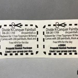 (2) Divide N Conquer Paintball Passes (Value $120)
 UNRESERVED