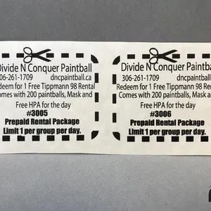 (2) Divide N Conquer Paintball Passes (Value $120)
 UNRESERVED