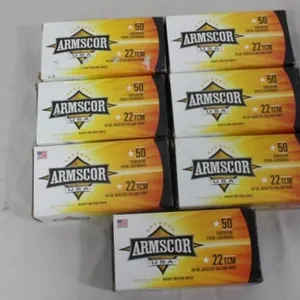 350 Rnds. Armscor USA .22 TCM 40 Gr. Cartridges