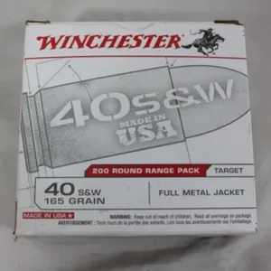 200 Rnds. Winchester .40 S&W, Target 165 Gr. FMJ