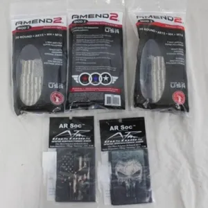 3 Amend2 Mod 2 Magazines & 2 AR Soc Magazine Wraps