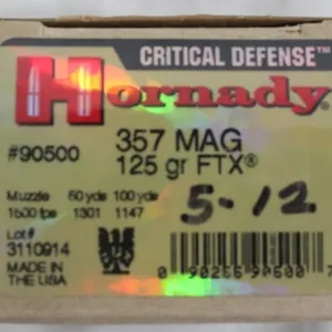 25 Rnds. Hornady Critical Defense .357 Mag. Ammo