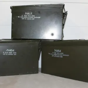 Three N464 8-Fuze Prox M732 Metal Ammo Boxes