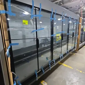 2025 Hussmann IDD5SU12 6-Door Medium-Temp Glass Door Display Case Lineup. Features LED lighting and adjustable shelving. Electrical: 120V. Refrigerant