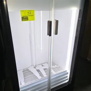 2019 MTLCOOL VISTA-HC-LP-400 2-door glass door merchandiser cooler. Features a black exterior, white aluminum interior, and LED lighting. Self-contain