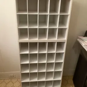 Cubicle cart, 2 pcs, bottom 11 1/2" x 33", top 19 1/4" high, cubbies 4 1/2" x 5 3/4"