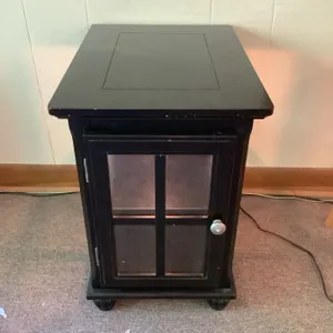 Lighted end table, 18" x 25" x 27" high, working, some scratches and chips
