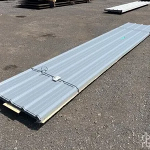 Quantity of (100) 3 ft x 16 ft Sheets Grey Steel Siding Roofing (Unused)