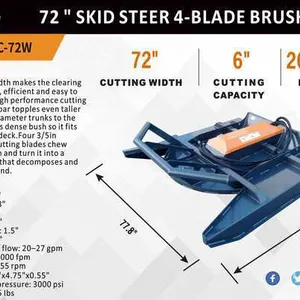 2026 ARTEER HDBC-72W 72 in Skid Steer Brush Cutter (Unused)