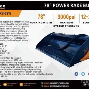 2026 ARTEER PRB-78W 78 In Power Rake Skid Steer Bucket (Unused)