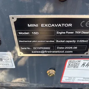 2026 VICSEC VC15D CRAWLER Mini Excavator (Unused)