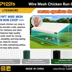 Quantity of (2) 2026 LEAPtools LT0306CRC 19 ft x 10 ft Wire Mesh Chicken Run Coop Livestock Shelter (Unused)