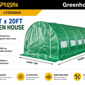 Quantity of (2) 2026 LEAPtools LT0306GH 10 ft x 20 ft x 6.5 ft Greenhouse (Unused)