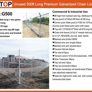 2026 SUNTOP G500 500 ft x 7 ft Galvanized Chain Link Site Fence (Unused)