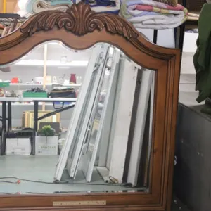 Wood Frame Beveled Mirror, Measures 46 x 49