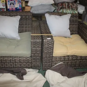 Pair Of Swivel Patio Rockers With Covers And Throw Pillows, Measures 34 x 34 x 30