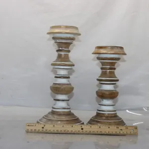 Pair Of Candle Stands, 11 And 9 Inch