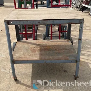 TWO-LEVEL SHOP SHELF ON WHEELS