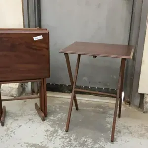WOODEN SMALL TABLES IN A CADDY