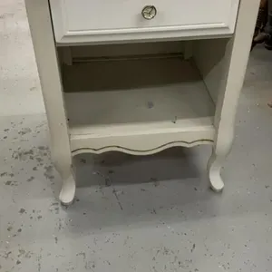 WHITE NIGHTSTAND W/ 1 DRAWER AND OPEN SHELF