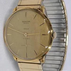 Vintage Sarcar Genève Dress Watch 17 Jewels Manual Wind, 10KT Gold Plated, Serial 244536 WORKING