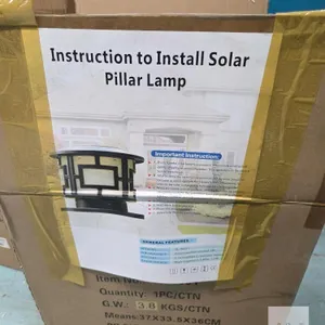 Solar Pillar Lamp SL-9021, 2.5W Polycrystalline Panel, LiFePO4 Battery, 1.5W LED, Black