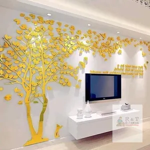 New 98" by 51" 3D Tree Wall Stickers. (Gold Left)