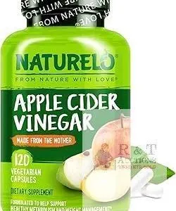 [bb 05/2027] NATURELO Apple Cider Vinegar Capsules - Natural ACV with Mother Supplement for Men & Women for Detox, Cleanse and Weight Management -