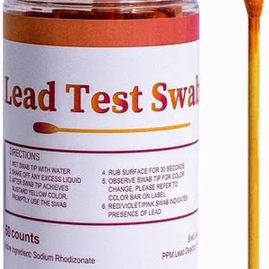 Lead Test Swabs, 30 Count, Sodium Rhodizonate, Red/Pink Detects Lead, Expires 06-19-2026, Lot#2024062001