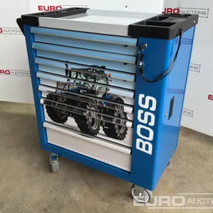 Unused Boss Roller Tool Chest, 7 Drawer, Side Storage Compartment, 258 Piece Tool Set (Blue) 