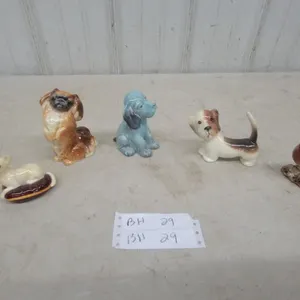 Collection of Five Glazed Ceramic Animal Figurines, Dogs and Bird on Branch all Beswick