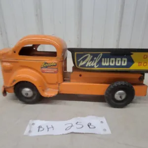 Vintage Lincoln Toys Pressed Steel "Phil Wood Dump Bodies" Dump Truck, 1950s-1960s 12” long