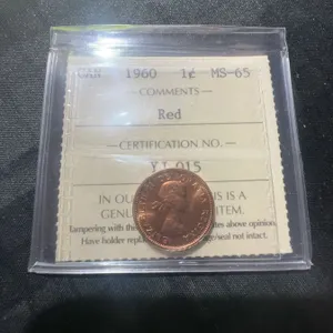 1960 Canadian One Cent ICCS MS-65 Red Certified