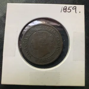 1859 Canada One Cent Coin, Queen Victoria