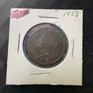 1859 Province of Canada Large Cent Coin in Holder