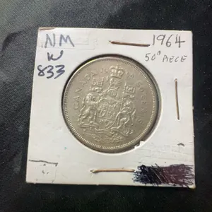 1964 Canadian 50 Cent Coin, Queen Elizabeth II