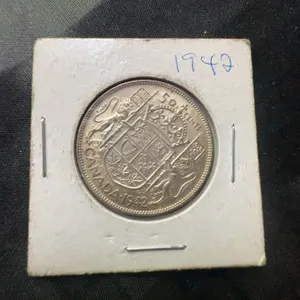 1942 Canada 50 Cent Silver Coin George VI