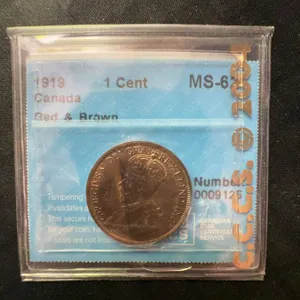 1919 Canada One Cent ICCS MS-62 Red & Brown
