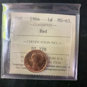 1964 Canada 1 Cent ICCS MS-65 Red Certified Coin