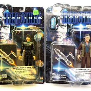 (2) 1996 Star Trek First Contact Action Figures