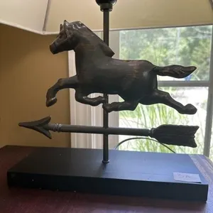 Bronze horse lamp works 19 in t. 12 in long 10 in