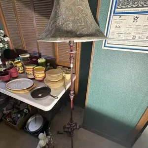 64in t iron lamp with paisley shade