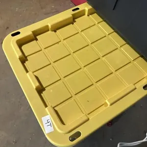 30x20x14 black tote with yellow lid