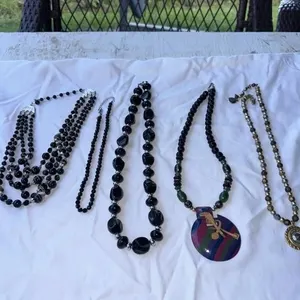 Black necklaces. Multicolored necklace. 5 total