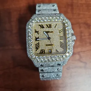 GOLD AND SILVER CARTIER WATCH WITH DIAMONDS W/ EXTRA LINK