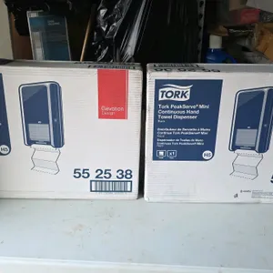 Tork PeakServe Mini Continuous Hand Towel Dispenser, model 552538. Features the Elevation Design in black. Designed for the H5 continuous hand towel s