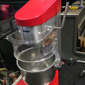 Sammic BM-5E 5-quart tabletop planetary mixer. Features variable speed control, clear plastic safety guard, stainless steel bowl, and flat beater padd