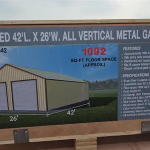 Rhino AGR-MS2642 42'x26' Metal Garage Kit
 UNRESERVED