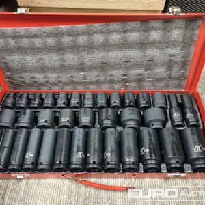 Unused 35 Piece 1/2" Drive Air Impact Socket Set, Steel Case 